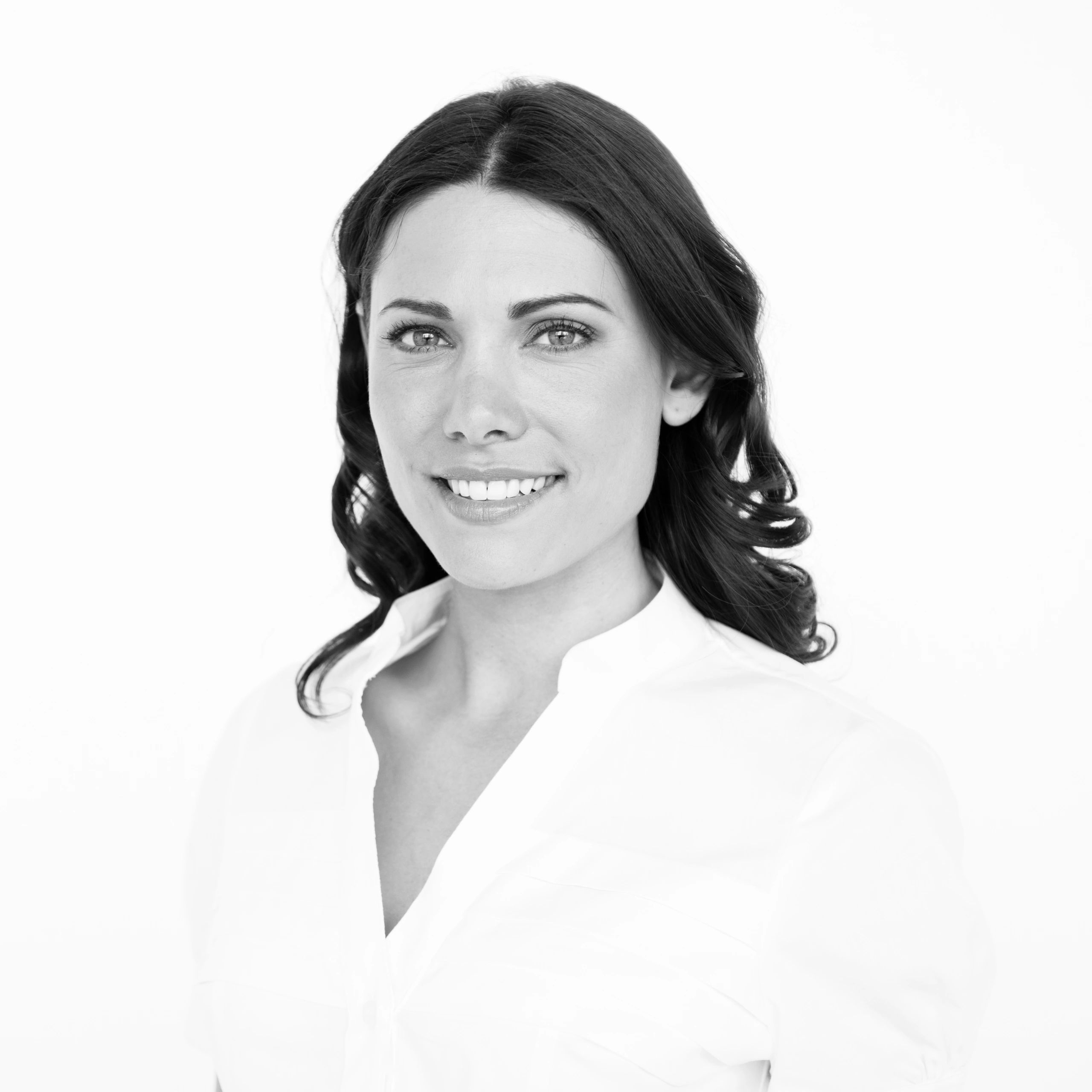 Black and white portrait of a young woman